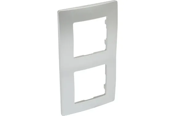 Рамка Legrand Etika 2-постовая алюминий 25622