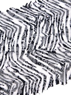 03-172 Кружево эластичное 23 см, зебра, черный/белый