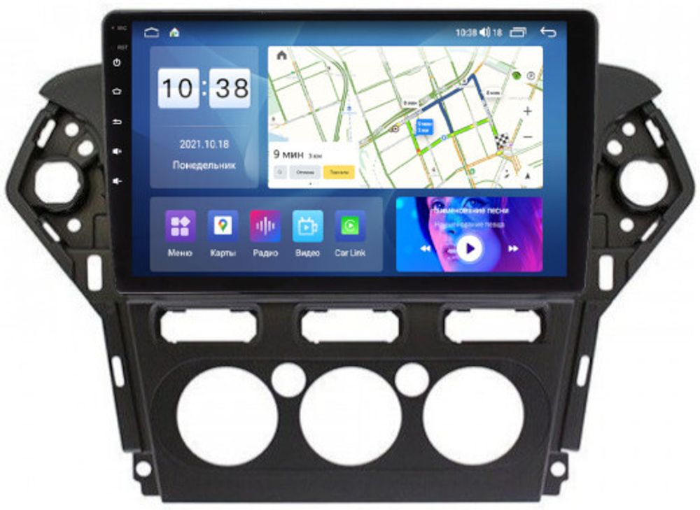 Магнитола для Ford Mondeo 4 2010-2015 - Parafar PF145LUX1UHD на Android 13, QLED, ТОП процессор, 8Гб+128Гб, CarPlay, 4G SIM-слот