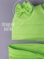 Шапка для девочки с ушками осенняя и снуд