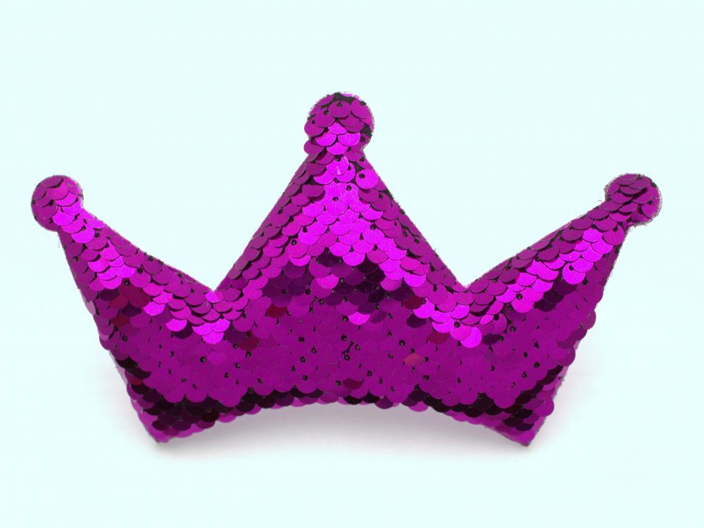 Патч &quot;Корона с пайетками&quot;, 140*85 мм, цвет  фиолетовый (1уп = 5шт)
