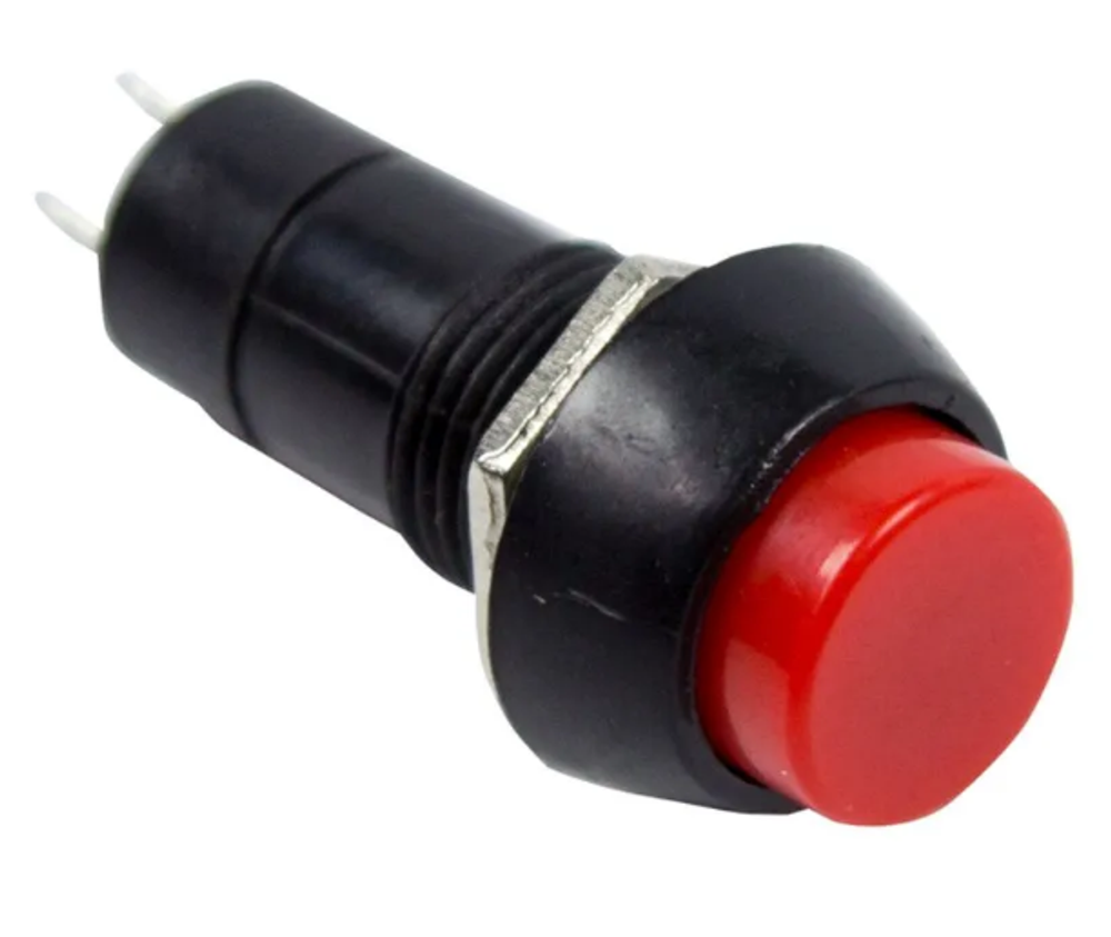 Клавиша-кнопка Круглая БЕЗ фиксации Пластик Красная REXANT 363040