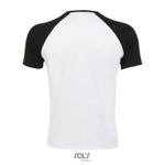 Футболка двухцветная FUNKY. C рукавами реглан. 100% хлопок Белый/Красный  S