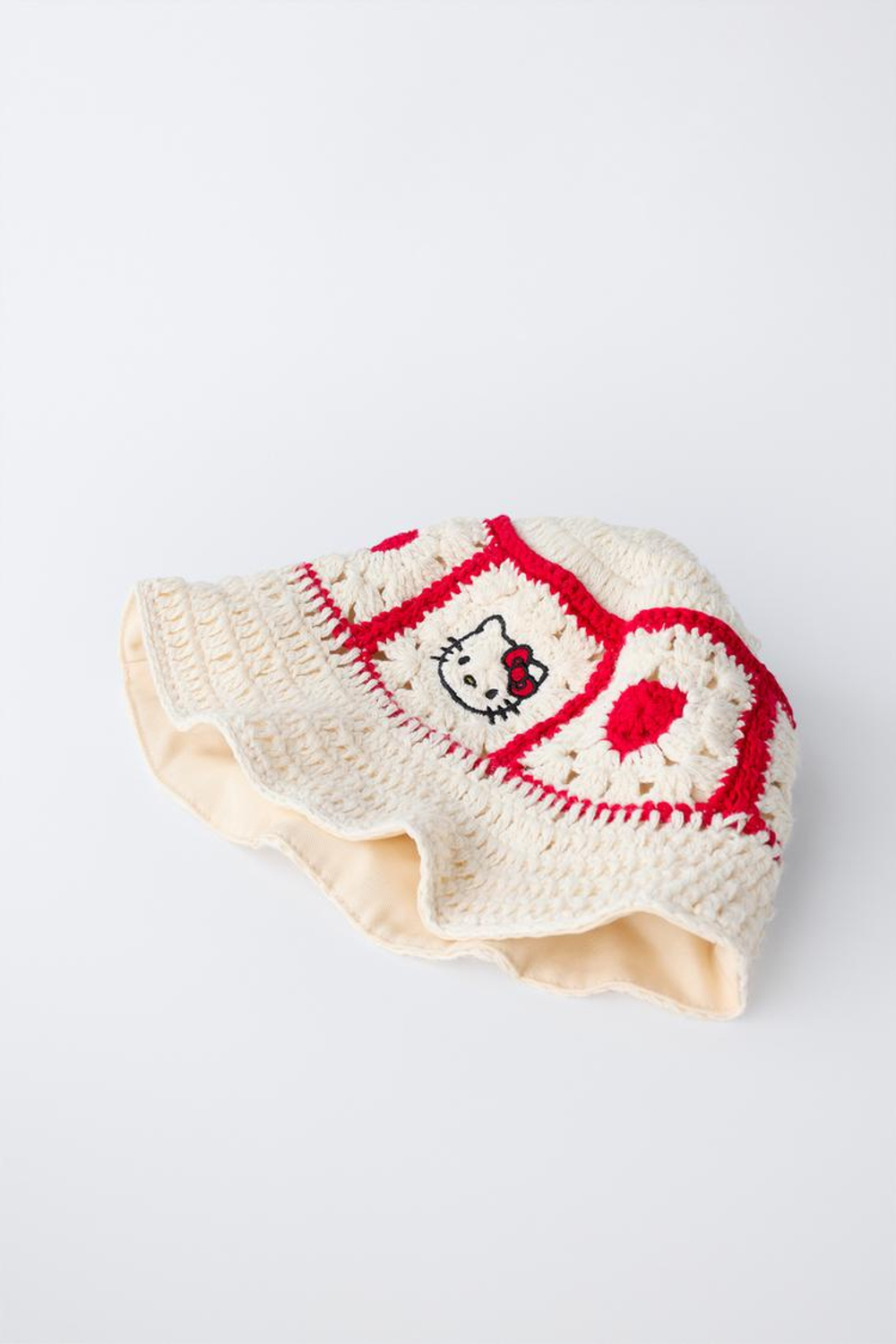 ZARA ПАНАМА КРОШЕ HELLO KITTY © SANRIO, ЭКРЮ