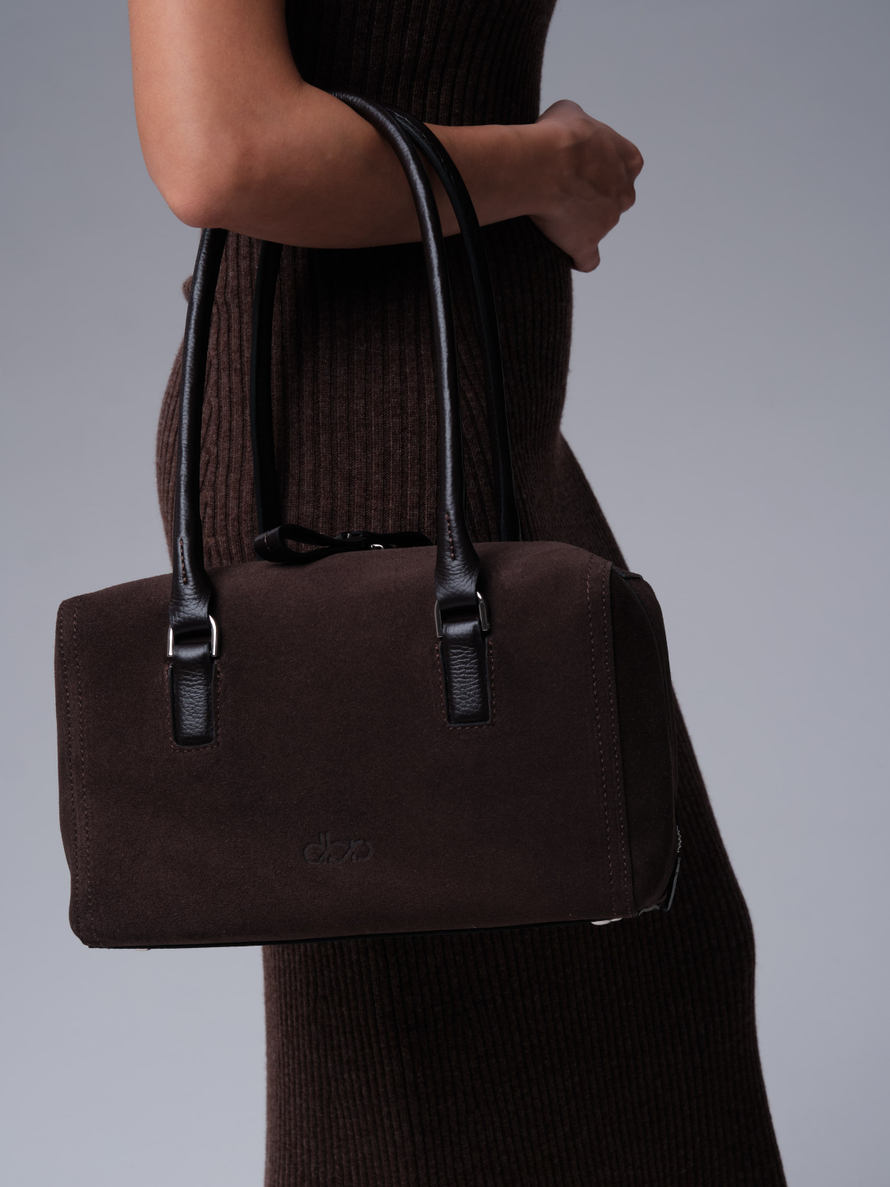 Замшевая сумка DBR 31333 темно-коричневый велюр