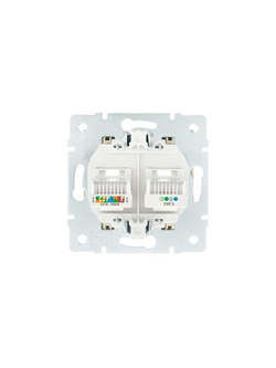 Розетка компьютерная + телефонная 1-м СП Vesna механизм крем. LEZARD 742-0388-143