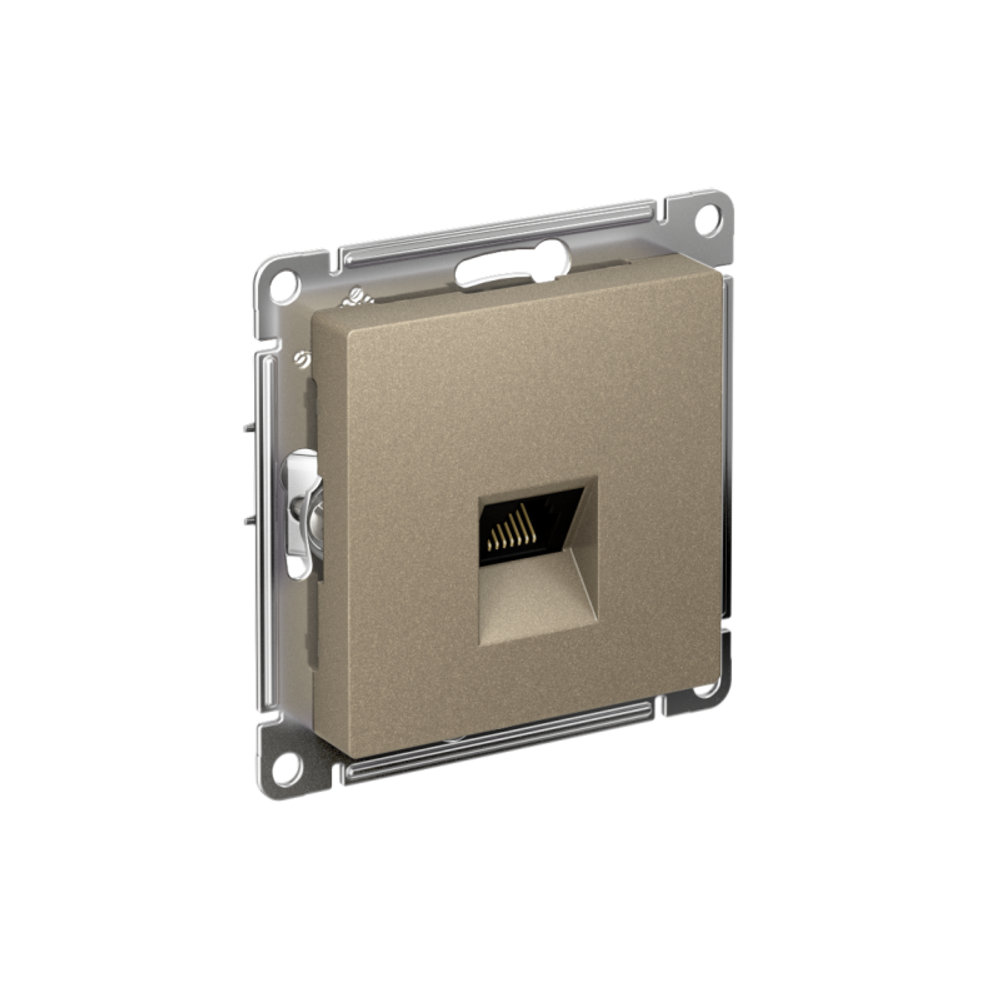 Розетка компьютерная AtlasDesign RJ45 кат.6A механизм шампань SE ATN000586