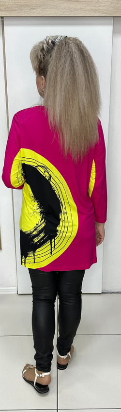 Красно-желтый блузон-туника