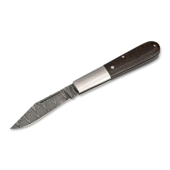 Складной нож Boker 110038DAM Barlow M4 Sherman-Damast c клинком из стали Damascus, рукоять дерево (Орех) / микарта