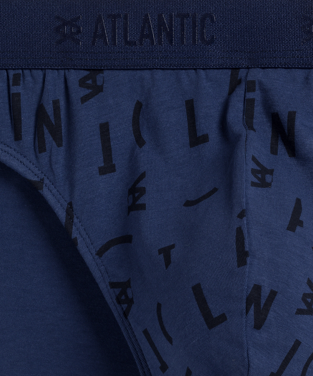 Мужские трусы слипы спорт Atlantic, набор 3 шт., хлопок, темно-голубые + голубые + темно-синие, 3MP-161