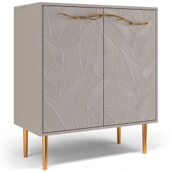 Комод Арт Колор leaves Стайл Голд с 2 полками Серый агат