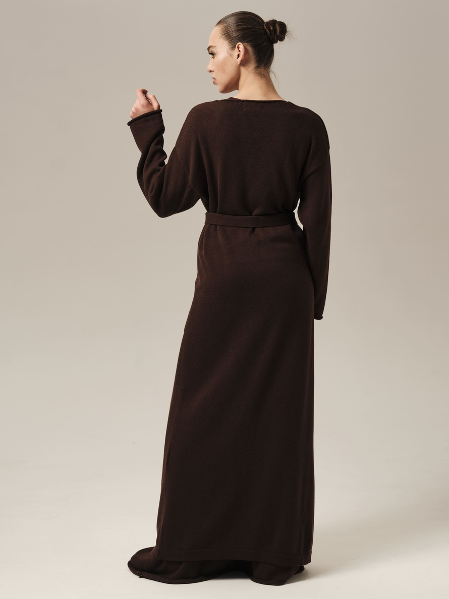 C0385-03 т.коричневый L-XL/164 Кардиган dbr