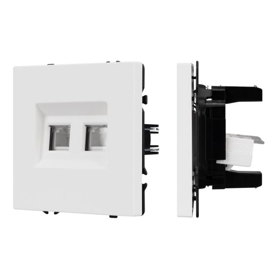 Механизм сдвоенной телефонной розетки SCT-NOBE-MTL2-SFPL-WH (RJ-11, 4C) Arlight 054308