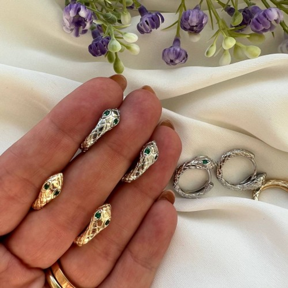 0550-р Швензы - конго "Змеи", 14 мм, родирование, пара