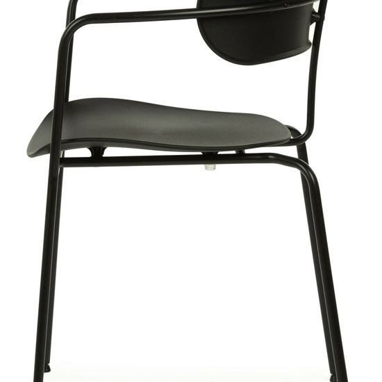 Стул Pedigree Arm черный стальной каркас и пластиковая спинка