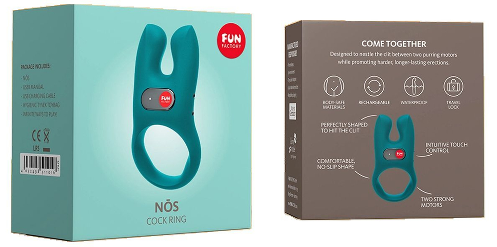 Бирюзовое эрекционное кольцо с ушками Nos (Цвет: бирюзовый)