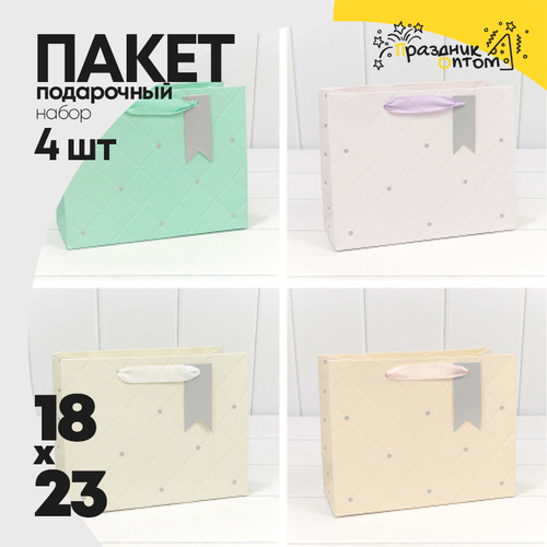 Пакет подарочный 23х18х10см Премиум "Эксклюзив" (Микс)