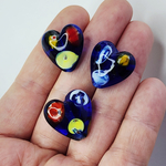 Бусины сердце, стекло, лэмпворк, миллефиори, р-р 20мм, штучно