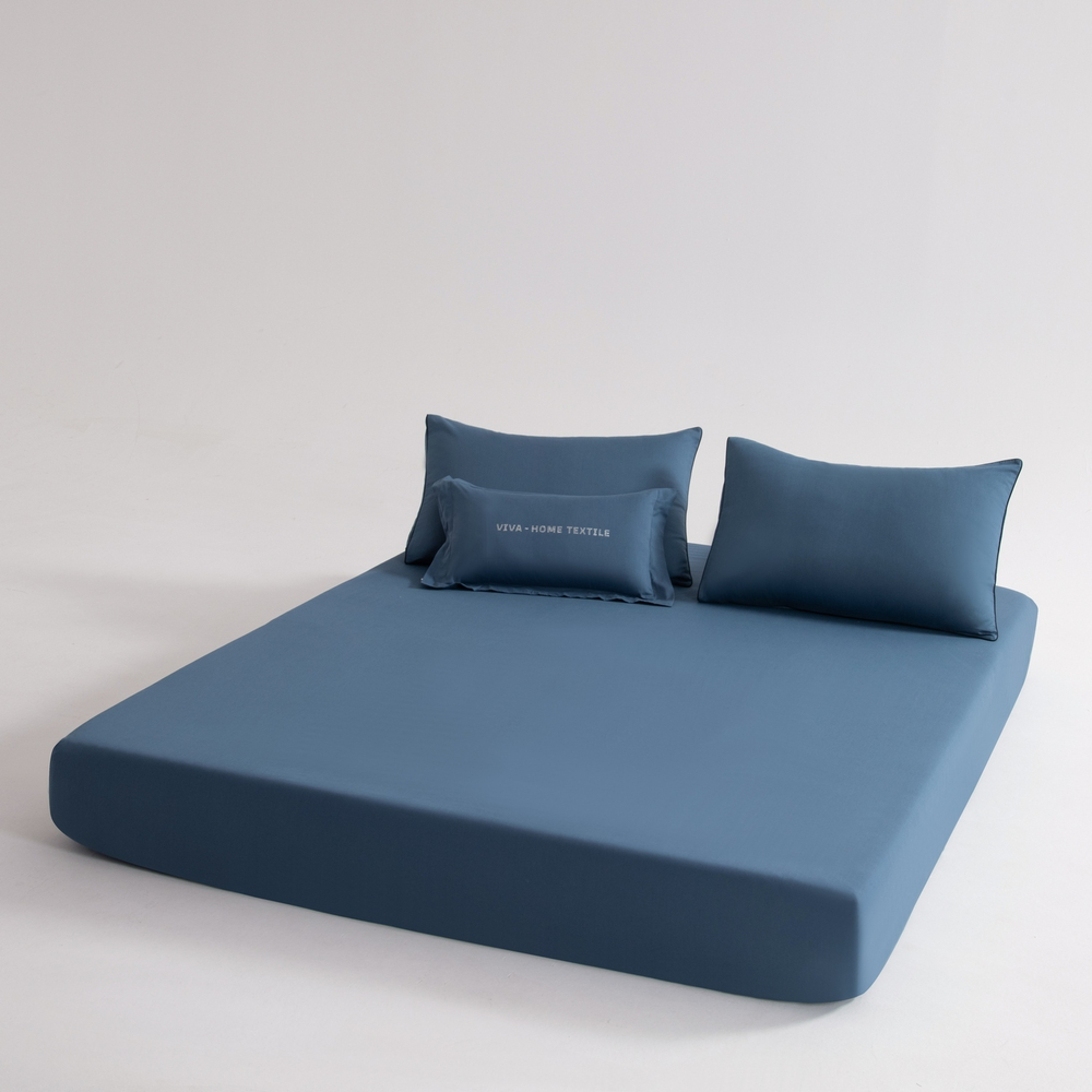 КПБ Однотонный Сатин Элитный на резинке OCER017, Евро, 4 наволочки, простынь 160*200*30