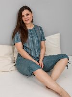 Пижама с бриджами КД-61/рогожкаизумруд-цепочка