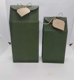 269064.2 Коробка подар. "Большая" размер=25,5*11,5*7см, картон гофриров зеленый В РАЗОБРАННОМ ВИДЕ