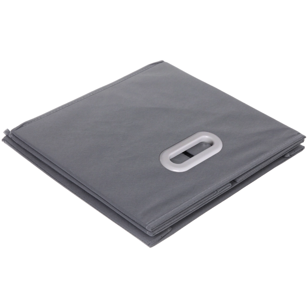 Короб - органайзер складной стеллажный для хранения вещей с крышкой «ДОМания», цвет серый, 33*33*33см (лейбл)