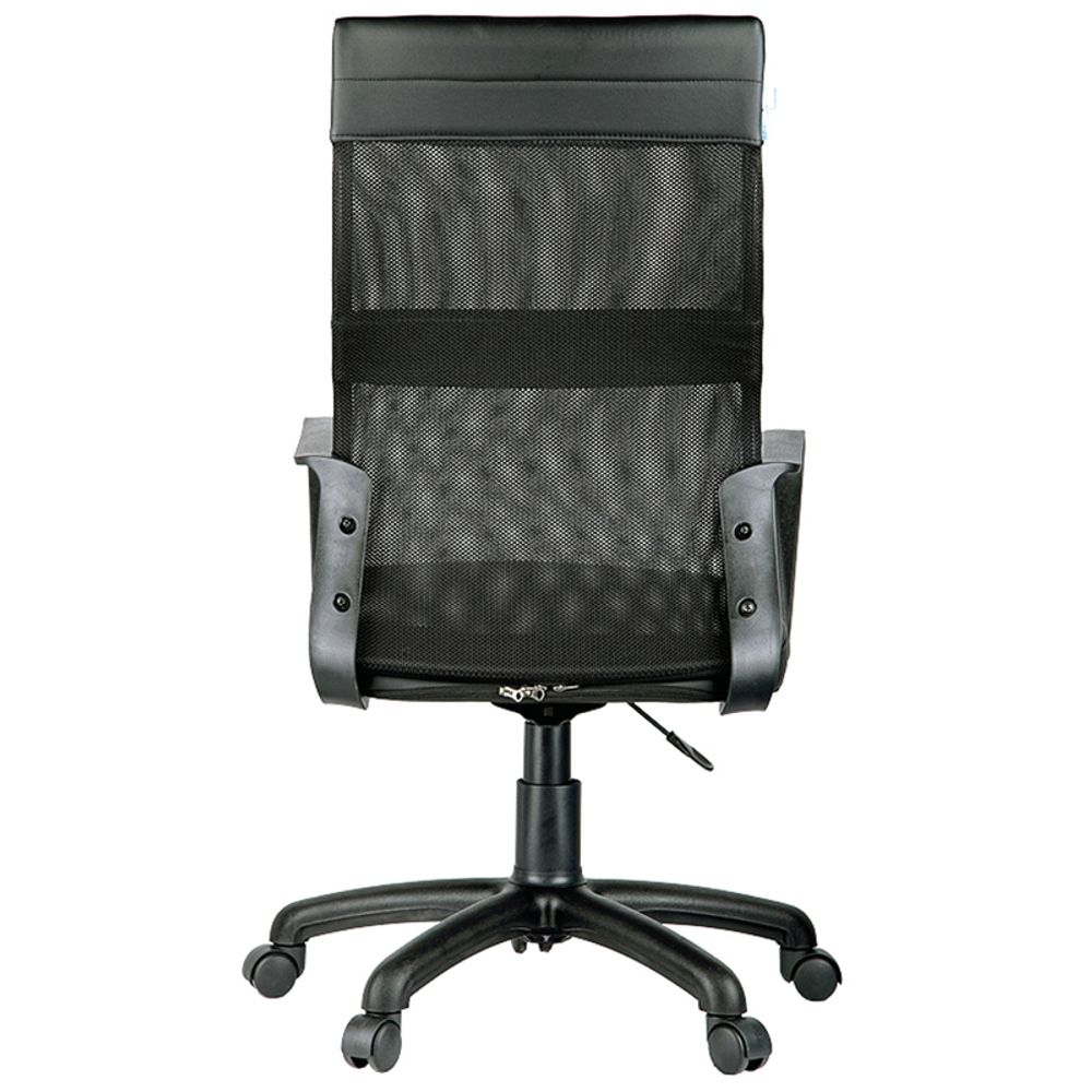 Кресло оператора Helmi HL-M65 "Sigma", экокожа/ткань сетка, черная, пиастра