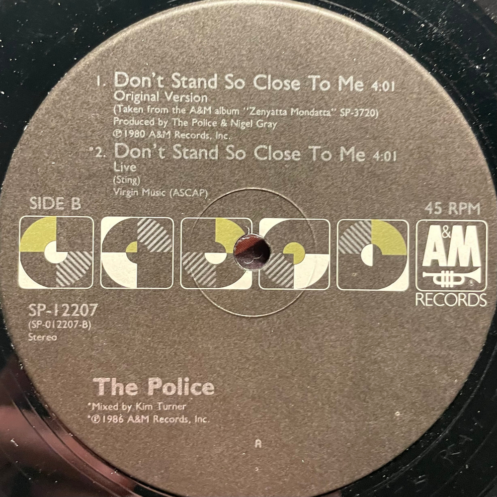 The Police ‎– Don't Stand So Close To Me '86 (США 1986г.) 12", 45 RPM