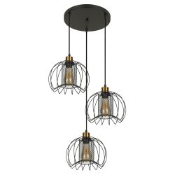 Светильник подвесной (подвес) Rivoli Adelaida 5108-203 3хЕ27 60 Вт лофт-кантри | Rivoli