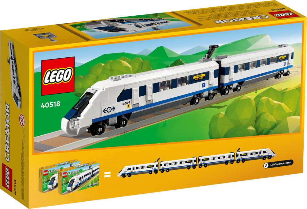 Конструктор Лего креатор 40518 Скоростной поезд | LEGO Creator High-Speed Train пассажирский поезд  284 детали 7+