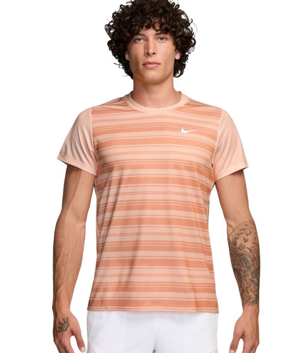 Мужская теннисная футболка Nike Court Victory Dri-Fit Tennis - коралловый/белый