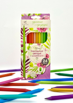 Карандаши цветные с ароматом розы Fine Line Maxi 24 цвета