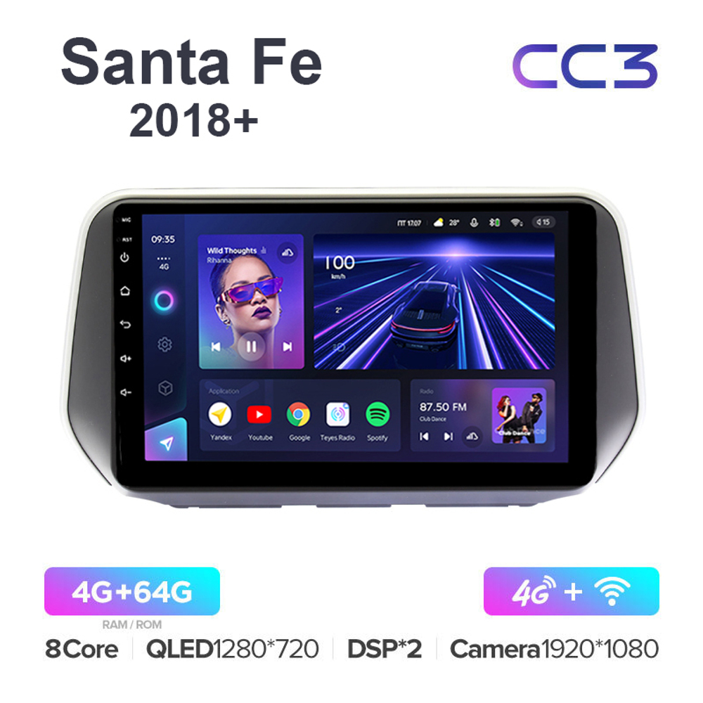 Teyes CC3 9"для Hyundai Santa Fe 2018+