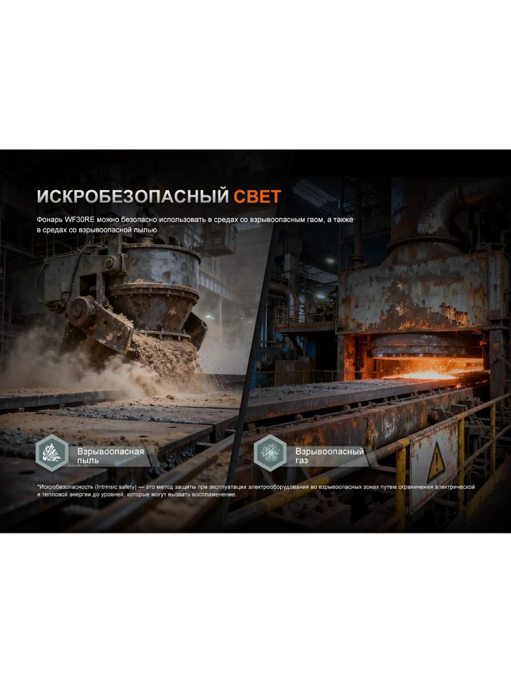 Фонарь Fenix индустриальный WF30RE 2025 взрывозащищенный
