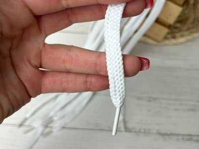 Шнур ПЭ ПЛОСКИЙ белый косичка 1,4м