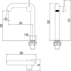 Смеситель для раковины STWORKI Лунд S25020CR + донный клапан SD-001CR хром