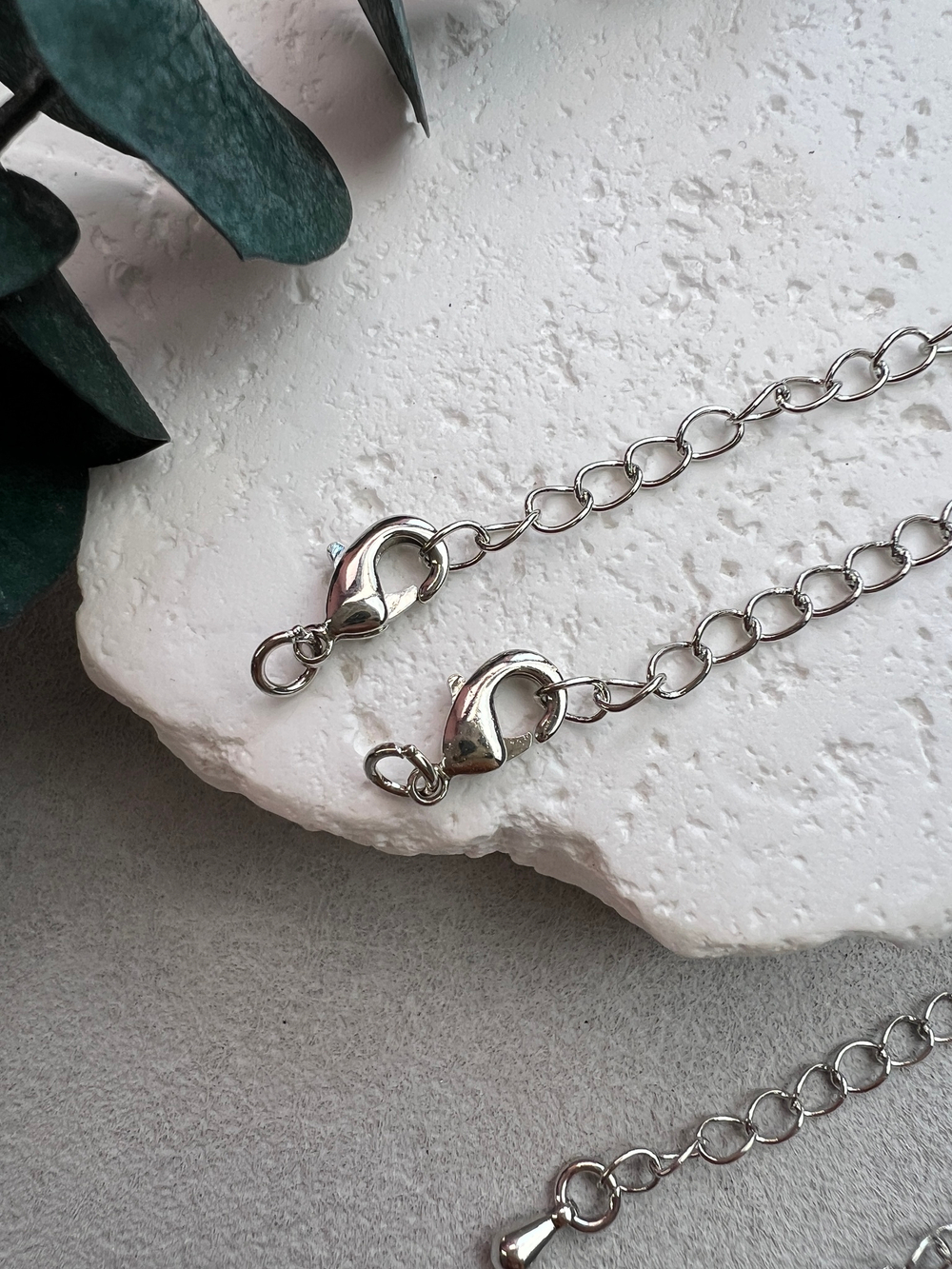 Замок карабин 12 мм, родий, упаковка 5 штук