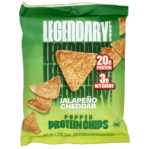 Legendary Foods, протеиновые чипсы, халапеньо и чеддер, 34 г (1,2 унции)