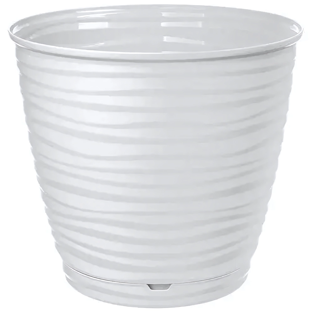 Горшок для цветов Saffron 5,4 л с поддоном (белый)
