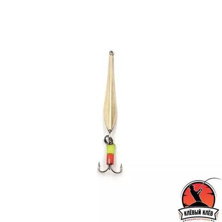 Блесна вертикальная "ЯМАН" Маропедка с тройником, размер 50 мм, вес 3,5 г, цвет никель/латунь