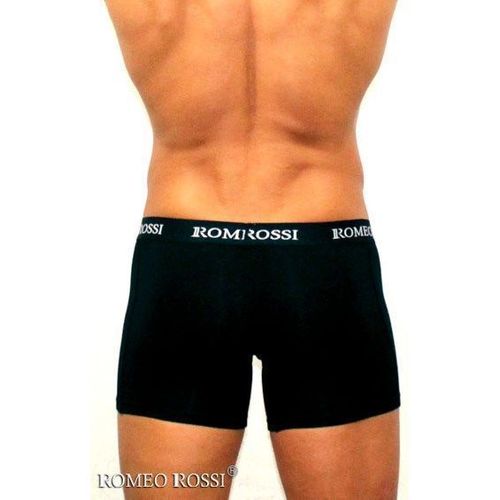 Мужские трусы боксеры удлиненные c резинкой Romeo Rossi черные RR7001-02