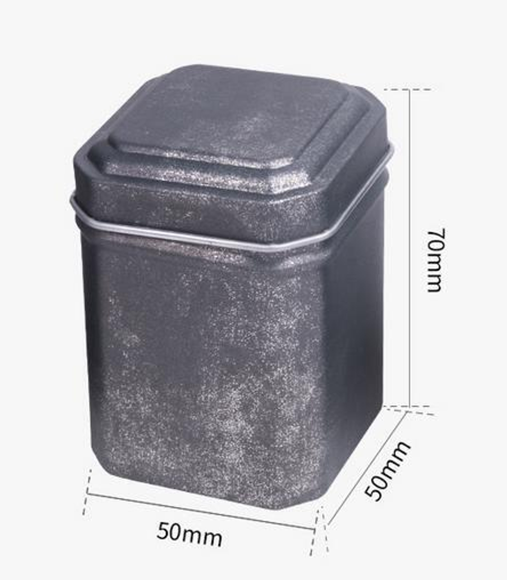 202092 Банка квадратная 70*50*50, жесть. Цвет серый