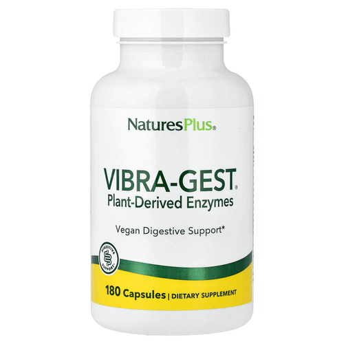 NaturesPlus, Vibra-Gest®, ферменты растительного происхождения, 180 капсул