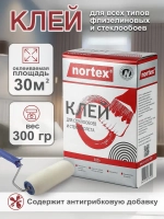 Клей для обоев Nortex 30 м.кв , обойный клей для стеклообоев, флизелиновых и виниловых обоев на флизелиновой основе 300гр