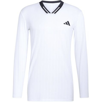 Мужская теннисная футболка Adidas Climacool Long Sleeve Top - white