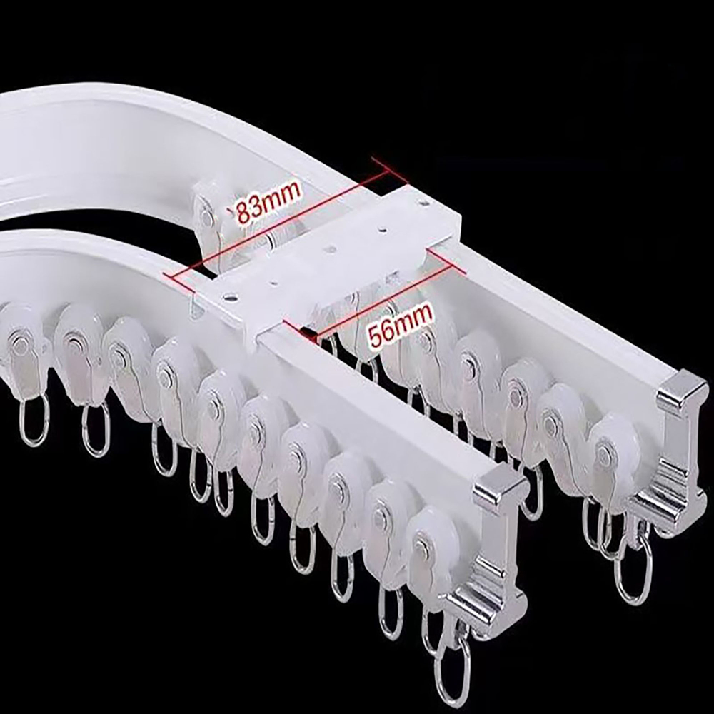 Изогнутый алюминиевый карниз для штор, тихий ход