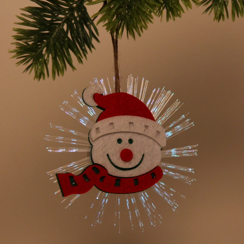 Сувенир с подсветкой «Снеговик в колпачке» 10 см