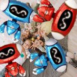 Шар (27''/69 см) Фигура, Робот, Красный, 1 шт.