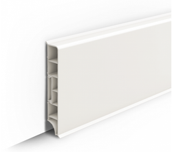 Плинтус ПВХ Идеал Дюра прямоугольный 037 Молочно-белый 80х16х2200 мм