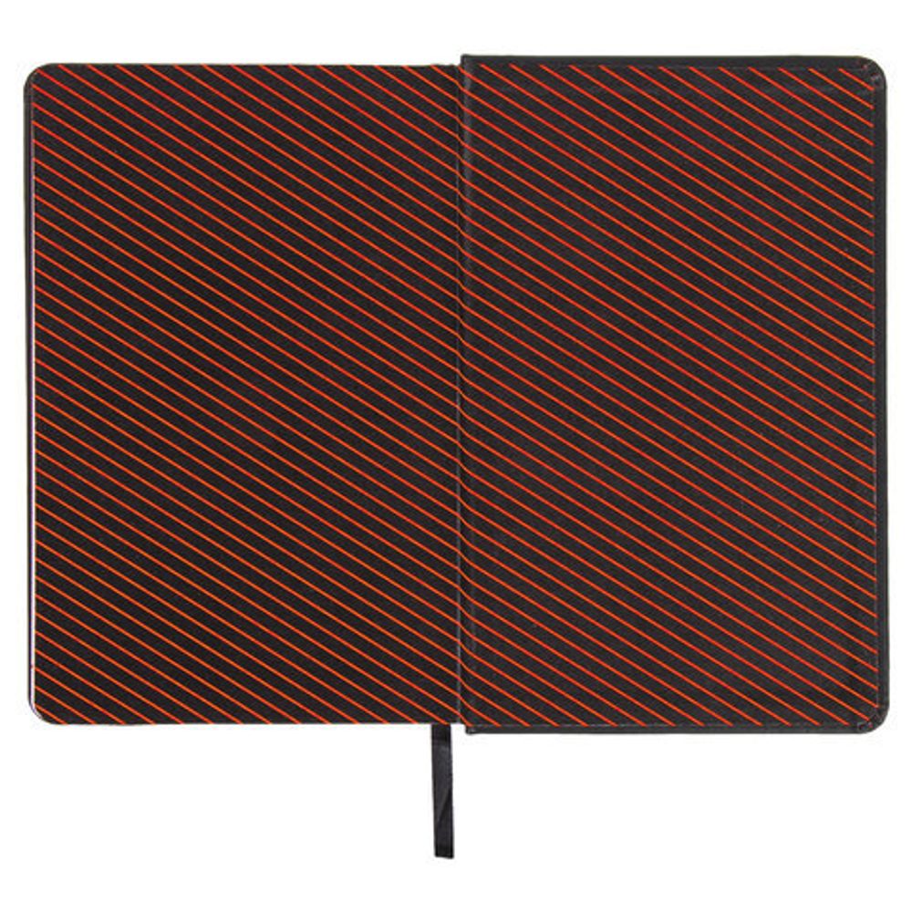 Ежедневник датированный 2022 А5 138x213 мм BRAUBERG "Chameleon", под кожу, черный/оранжевый, 112825